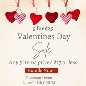 SALE! Bundle 5+ Items priced $17 or less for $25 (per 5 items) ONLY through 2/1